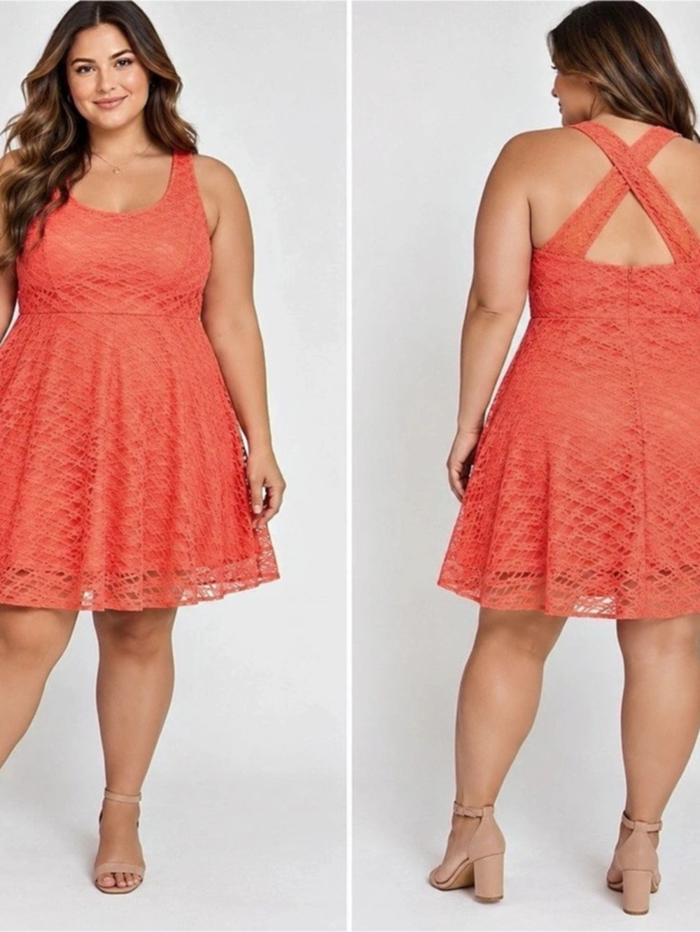 Maurices Coral Lace Crisscross Back Swing
Dress Size 2